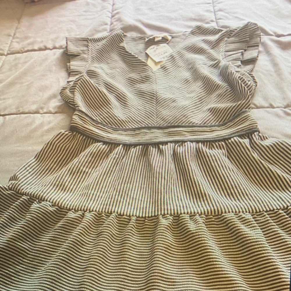 Monteau Black and White Striped Mini Dress
